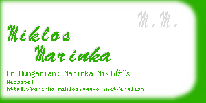 miklos marinka business card